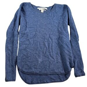 MAX STUDIO 100% Cashmere Blue Crew Neck Long Sleeve Sweater Top Women's M